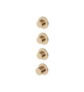Zucchetti Medameda Bateria termostatyczna natryskowa podtynkowa 4-otworowa - element zewnętrzny Brushed British Gold PVD ZPA803.P31