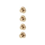 Zucchetti Medameda Bateria termostatyczna natryskowa podtynkowa 4-otworowa - element zewnętrzny Brushed British Gold PVD ZPA803.P31