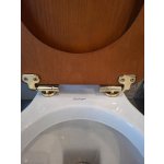      Burlington Kompakt WC biały/złoty z deską wolnoopadającą dąb P5+S16+C3+SP813+SP390GOLD+A51GOLD WYPRZEDAŻ EKSPOZYCJI!!