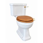      Burlington Kompakt WC biały/złoty z deską wolnoopadającą dąb P5+S16+C3+SP813+SP390GOLD+A51GOLD WYPRZEDAŻ EKSPOZYCJI!!