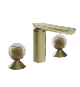Gessi Perle Bateria umywalkowa 3-otworowa bez korka brass brushed pvd/murano battuto 74445.727