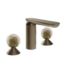 Gessi Perle Bateria umywalkowa 3-otworowa bez korka coffee bronze brushed pvd/murano battuto 74445.761