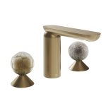 Gessi Perle Bateria umywalkowa 3-otworowa bez korka warm bronze brushed pvd/murano battuto/murano pulegoso 74465.726