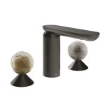 Gessi Perle Bateria umywalkowa 3-otworowa bez korka black metal brushed pvd/murano battuto/murano pulegoso 74465.707