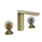 Gessi Perle Bateria umywalkowa 3-otworowa bez korka brass brushed pvd/murano battuto/murano pulegoso 74465.727