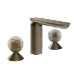 Gessi Perle Bateria umywalkowa 3-otworowa bez korka coffee bronze brushed pvd/murano battuto/murano pulegoso 74465.761