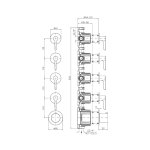 Zucchetti Medameda Bateria termostatyczna natryskowa podtynkowa 5-otworowa - element zewnętrzny Chrom ZMM804