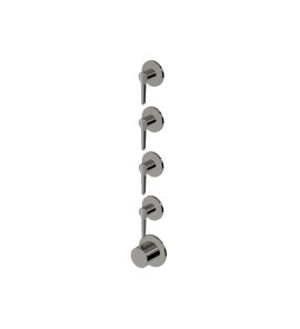 Zucchetti Medameda Bateria termostatyczna natryskowa podtynkowa 5-otworowa - element zewnętrzny Metal Black ZMM804.C50