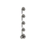 Zucchetti Medameda Bateria termostatyczna natryskowa podtynkowa 5-otworowa - element zewnętrzny Metal Black ZMM804.C50