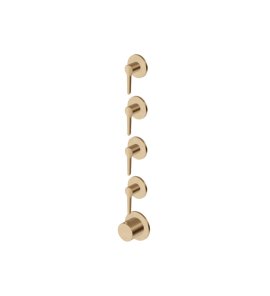 Zucchetti Medameda Bateria termostatyczna natryskowa podtynkowa 5-otworowa - element zewnętrzny Brushed British Gold PVD ZMM804.P31