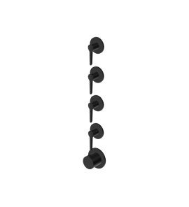 Zucchetti Medameda Bateria termostatyczna natryskowa podtynkowa 5-otworowa - element zewnętrzny Brushed Total Black PVD ZMM804.P81