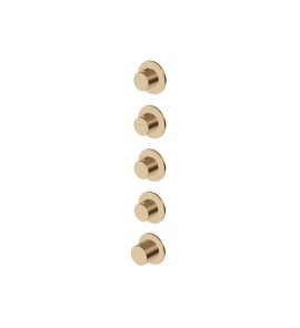 Zucchetti Medameda Bateria termostatyczna natryskowa podtynkowa 5-otworowa - element zewnętrzny Brushed British Gold PVD ZPA804.P31