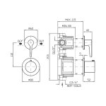 Zucchetti Medameda Bateria termostatyczna natryskowa podtynkowa 2-otworowa 2-drożna - element zewnętrzny Brushed Nickiel ZMM806.C3