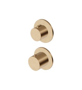 Zucchetti Medameda Bateria termostatyczna natryskowa podtynkowa 2-otworowa 2-drożna - element zewnętrzny Brushed British Gold PVD ZPA806.P31