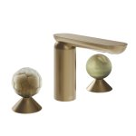 Gessi Perle Bateria umywalkowa 3-otworowa bez korka warm bronze brushed pvd/murano battuto/onyx green 74455.726