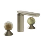 Gessi Perle Bateria umywalkowa 3-otworowa bez korka finox brushed nickel/murano battuto/onyx green 74455.149