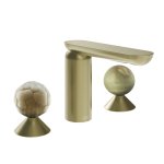 Gessi Perle Bateria umywalkowa 3-otworowa bez korka brass brushed pvd/murano battuto/onyx green 74455.727