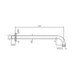 Zucchetti Medameda Ramię ścienne do deszczownicy 350 mm Brushed Nickiel Z93027.C3