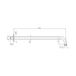 Zucchetti Medameda Ramię ścienne do deszczownicy 450 mm Brushed Nickiel Z93045.C3