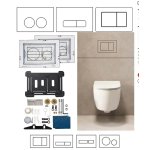 Galatea Design przycisk spłukujący WC do zabudowy płytką, czarny GDBAZACTG