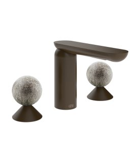 Gessi Perle Bateria umywalkowa 3-otworowa bez korka dark bronze/murano pulegoso 74665.845