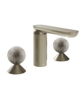 Gessi Perle Bateria umywalkowa 3-otworowa bez korka finox brushed nickel/murano pulegoso 74665.149