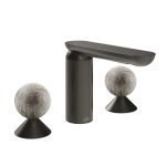 Gessi Perle Bateria umywalkowa 3-otworowa bez korka black metal brushed pvd/murano pulegoso 74665.707