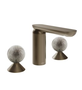 Gessi Perle Bateria umywalkowa 3-otworowa bez korka coffee bronze brushed pvd/murano pulegoso 74665.761