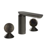 Gessi Perle Bateria umywalkowa 3-otworowa bez korka black metal brushed pvd/emperador dark marble/murano sfaccettato 74125.707