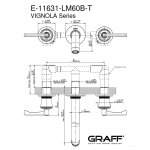 Graff Vignola Bateria umywalkowa podtynkowa 235 mm - element zewnętrzny Chrom E-11631-R3-LM60B-T