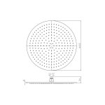 Zucchetti Deszczownica okrągła Ø 400 mm Brushed Nickiel Z94267.C3