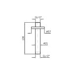 Zucchetti Ramię natryskowe sufitowe Metal Black Z93026.C50