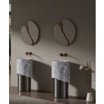 Galatea Design Lithos umywalka wolnostojąca przyścienna 45 cm Stone / Gunmetal GDSS01GM