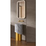 Galatea Design Lithos umywalka wolnostojąca przyścienna 45 cm Stone / Brushed Gold GDSS01BRG