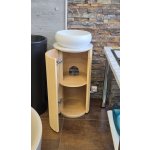 Galatea Design Riva – okrągła szafka łazienkowa ryflowana z blatem i umywalką, Oak Dąb Jasny  GDMYNWM1O W MAGAZYNIE