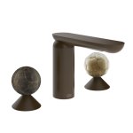 Gessi Perle Bateria umywalkowa 3-otworowa bez korka dark bronze/emperador dark marble/murano battuto 74145.845