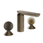 Gessi Perle Bateria umywalkowa 3-otworowa bez korka coffee bronze brushed pvd/emperador dark marble/murano battuto 74145.761