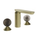 Gessi Perle Bateria umywalkowa 3-otworowa bez korka brass brushed pvd/emperador dark marble/murano pulegoso 74165.727