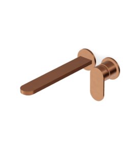 Zucchetti Octo X Bateria umywalkowa 2-otworowa podtynkowa 225 mm - element zewnętrzny Brushed Copper PVD ZOX745.XP91