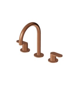 Zucchetti Octo X Bateria umywalkowa 3-otworowa bez korka Brushed Copper PVD ZOX5515.XP91