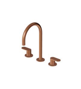 Zucchetti Octo X Bateria umywalkowa 3-otworowa wysoka bez korka Brushed Copper PVD ZOX5516.XP91