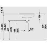   Duravit D-Code Umywalka wpuszczana w blat 54,5x43,5 biała 0337540000 W MAGAZYNIE!! NIEWIELKA WADA