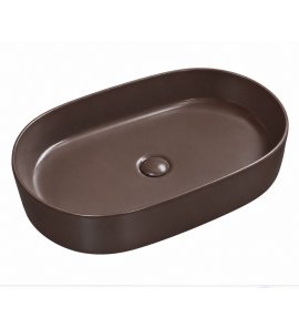  Galatea Design Bujur Umywalka 60x38 z korkiem klik-klak brown matt/brązowy mat GD78330DTBM 
