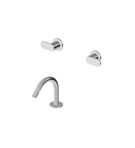 Zucchetti Octo X Bateria bidetowa podtynkowa z wylewką stojącą bez korka Brushed stainless Steel ZOX5737.X