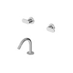 Zucchetti Octo X Bateria bidetowa podtynkowa z wylewką stojącą bez korka Brushed stainless Steel ZOX5737.X