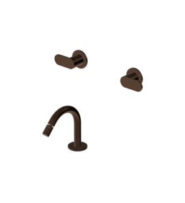 Zucchetti Octo X Bateria bidetowa podtynkowa z wylewką stojącą bez korka Brushed Chocolate PVD ZOX5737.XP21