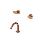 Zucchetti Octo X Bateria bidetowa podtynkowa z wylewką stojącą bez korka Brushed Copper PVD ZOX5737.XP91