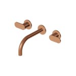 Zucchetti Octo X Bateria umywalkowa 3-otworowa podtynkowa 175 mm - element zewnętrzny Brushed Copper PVD ZOX5760.XP91