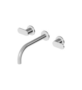 Zucchetti Octo X Bateria umywalkowa 3-otworowa podtynkowa 205 mm - element zewnętrzny Brushed stainless Steel ZOX5764.X