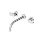Zucchetti Octo X Bateria umywalkowa 3-otworowa podtynkowa 205 mm - element zewnętrzny Brushed stainless Steel ZOX5764.X